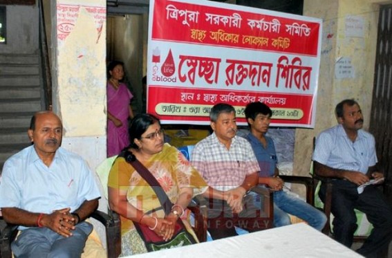 Tripura Red colour Associations busy in social works in office hours